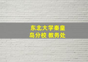 东北大学秦皇岛分校 教务处